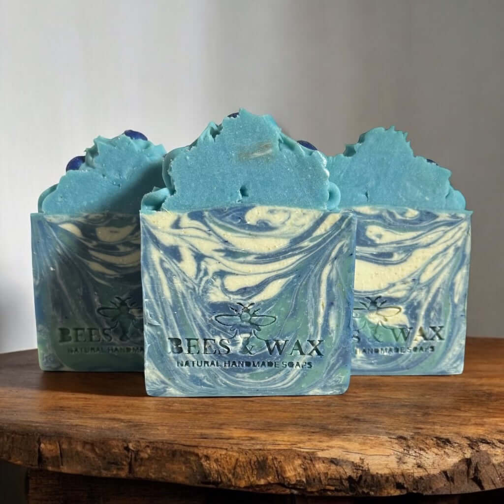fresh picked blueberries | handcrafted frosted soap | freshly harvested blueberries