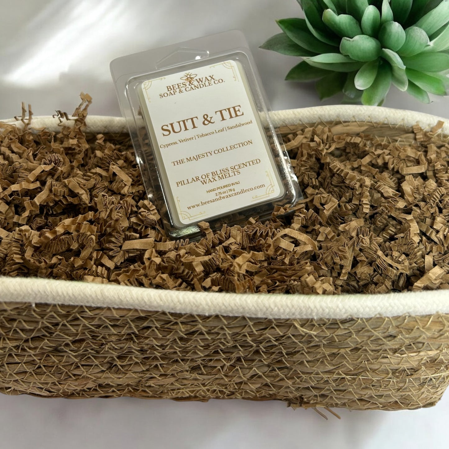 suit and tie | 2.75 oz. wax melt | cypress, vetiver, tobacco leaf, and sandalwood