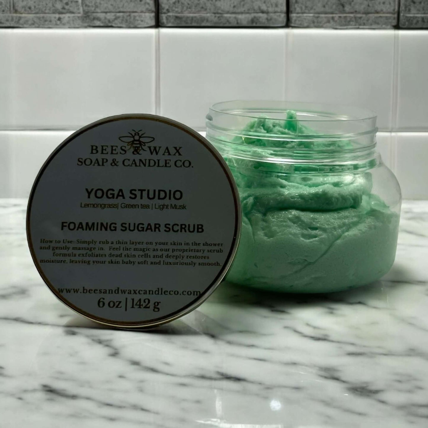 yoga studio | foaming sugar scrubs | lemongrass, green tea & light musk