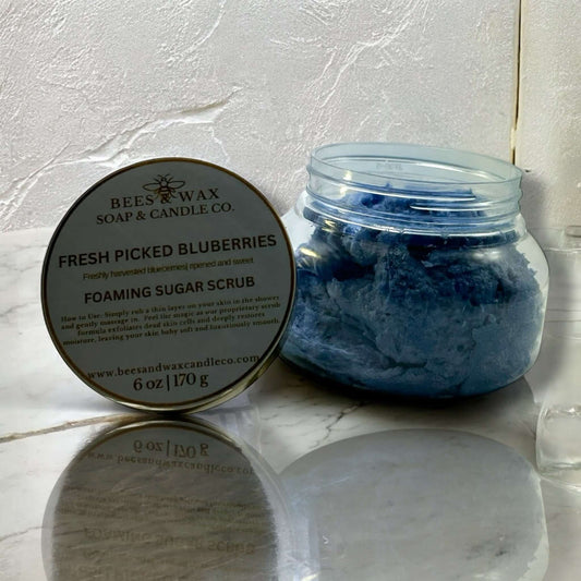fresh picked blueberries | foaming sugar scrubs | freshly harvested blueberries