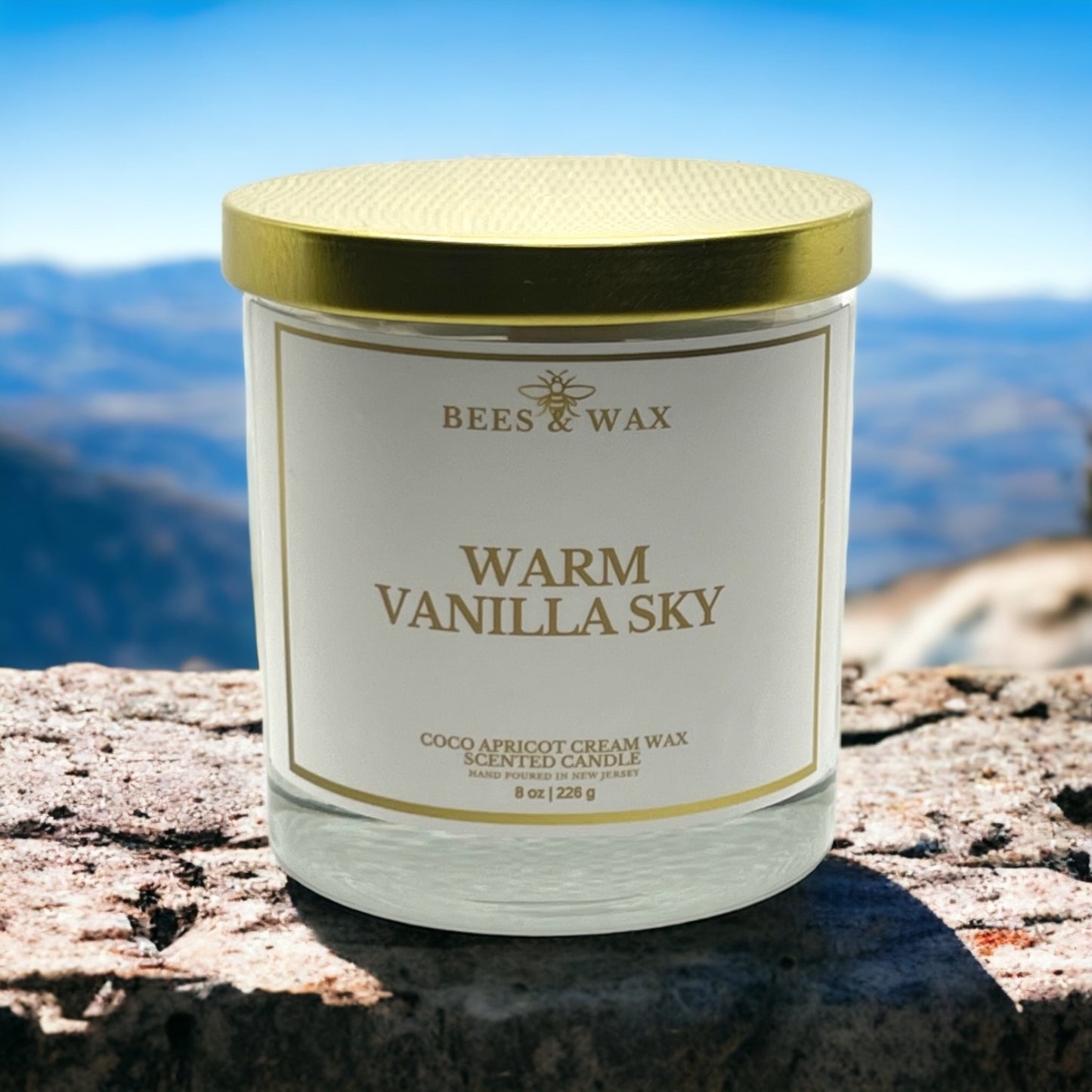 warm vanilla sky | 8 oz wooden wick | orange, vanilla & sweet amber