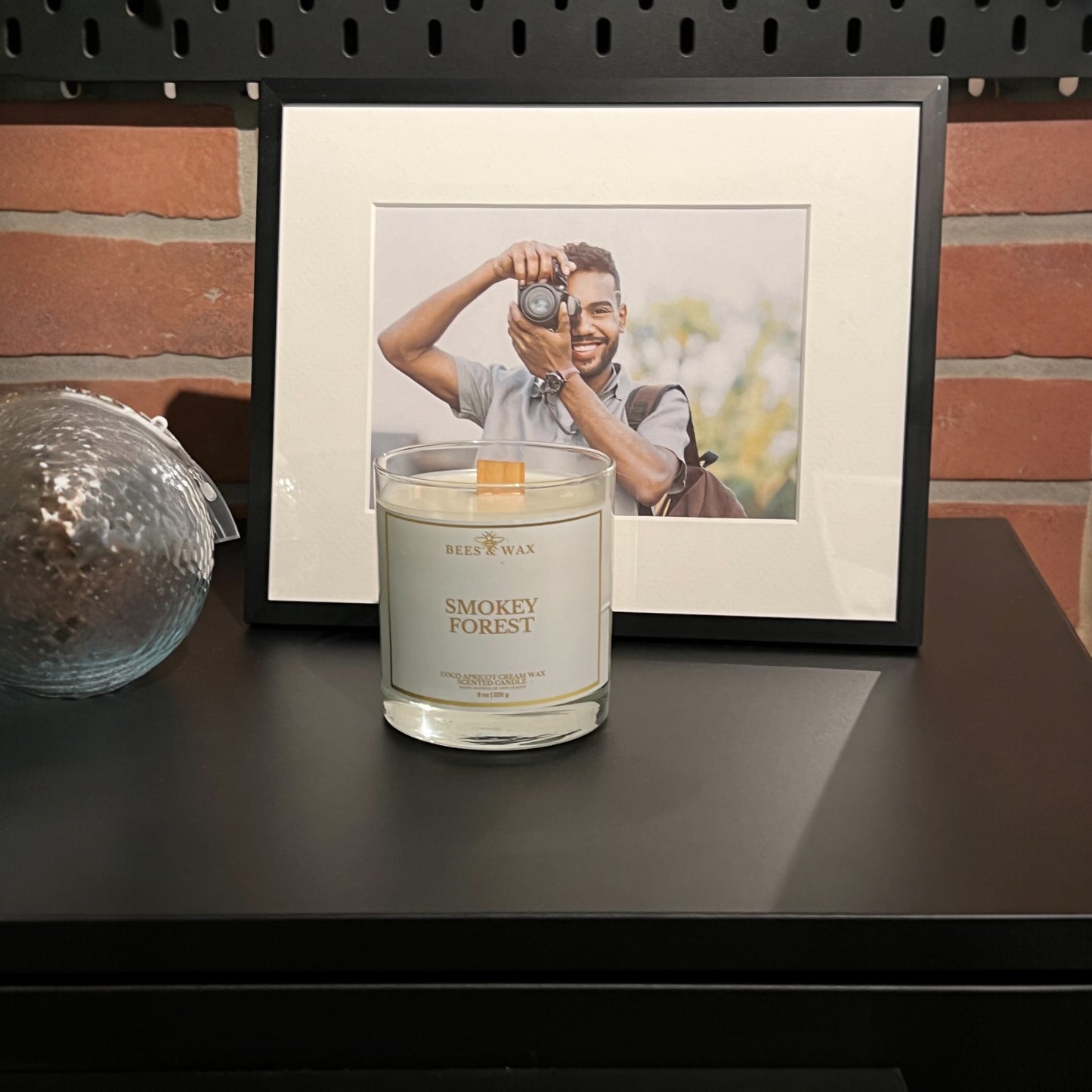 smokey forest | 8 oz wooden wick | palo santo & cedarwood