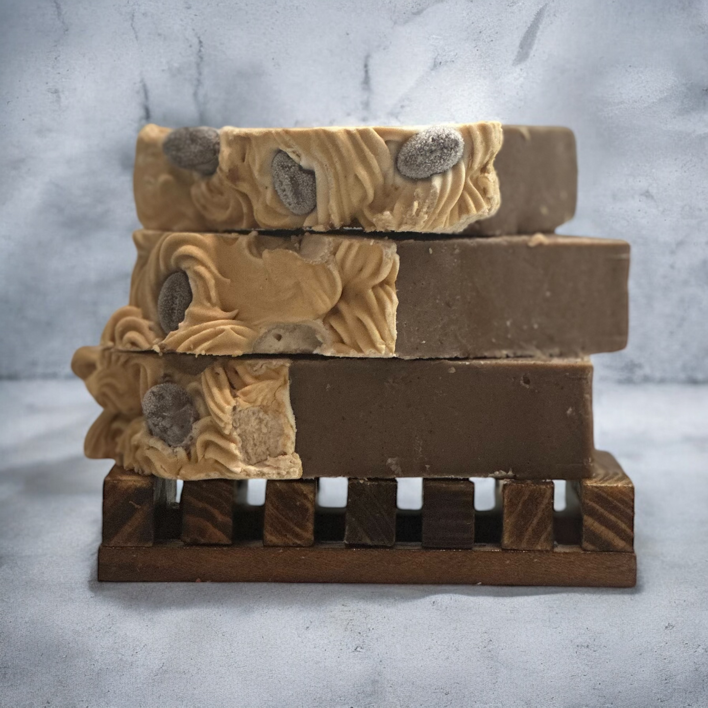 frappe mocha + hemp handcrafted frosted soap