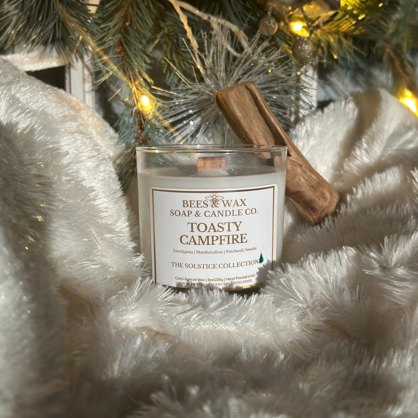 toasty campfire | 8 oz wooden wick | eucalyptus, marshmallow & smoke