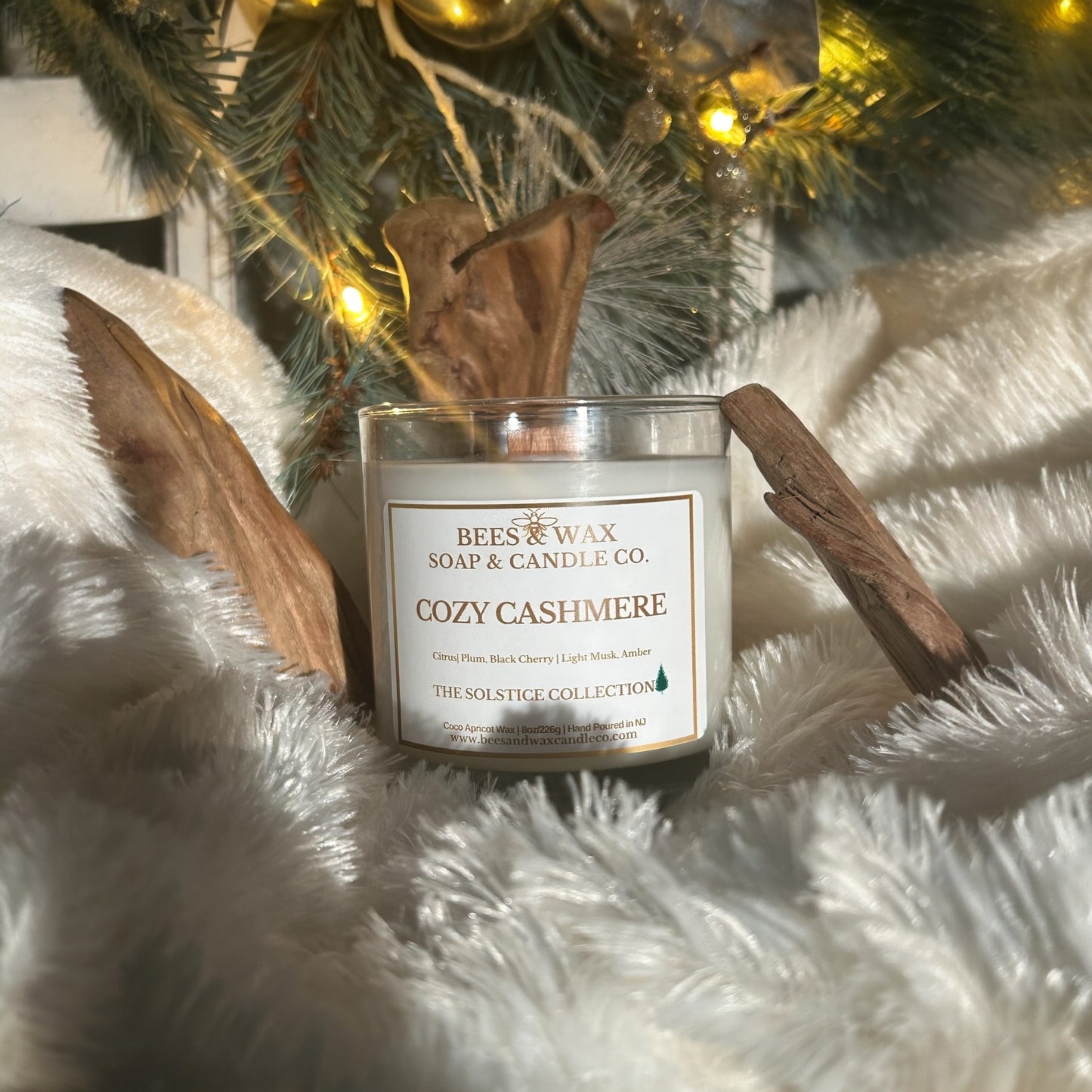 cozy cashmere | 8 oz wooden wick | black cherry, plum & amber