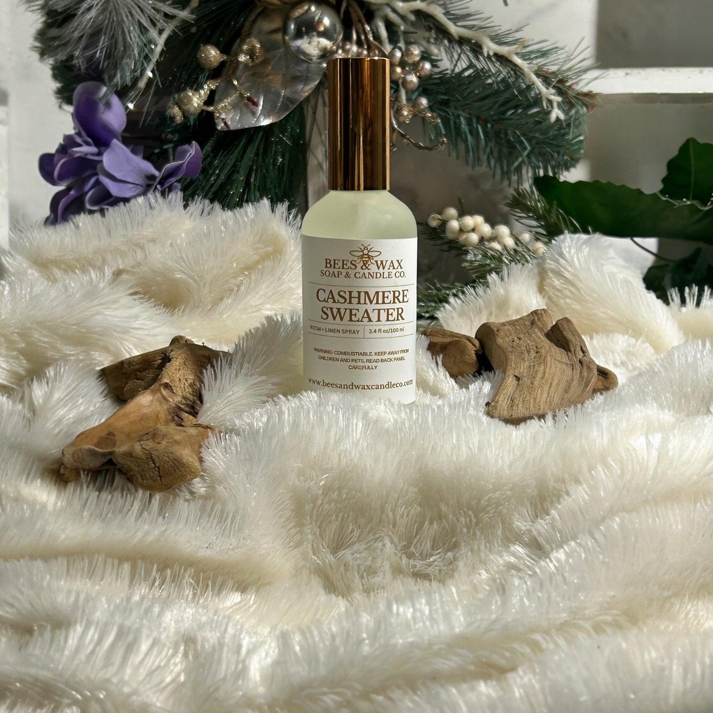 cashmere sweater room + linen spray