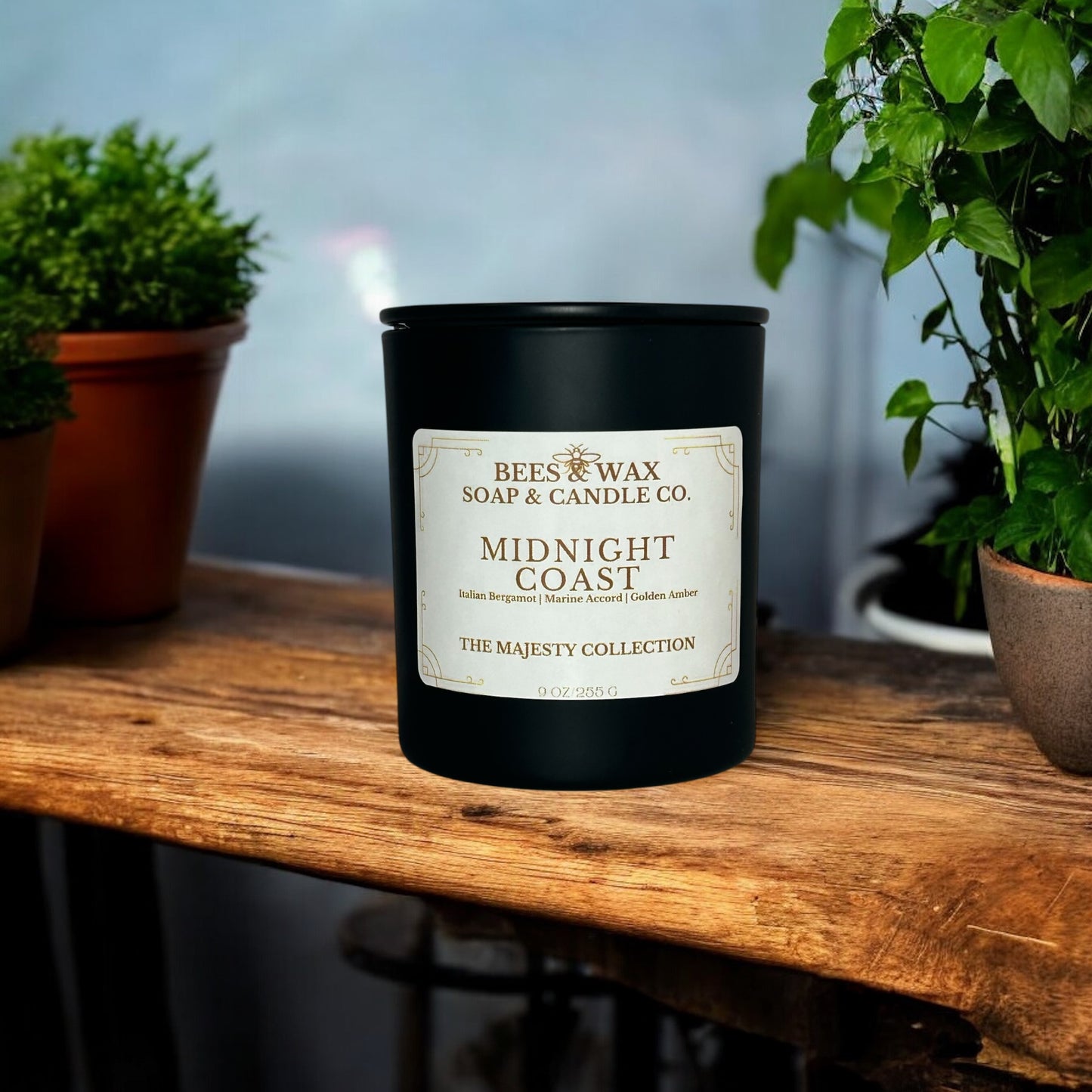 midnight coast | 9 oz wooden wick | bergamot, marine accord, golden amber