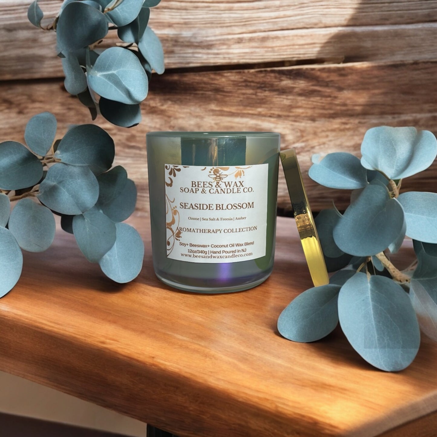 seaside blossom | 12 oz. beeswax candle | pure ozone, sea salt, freesia & amber.