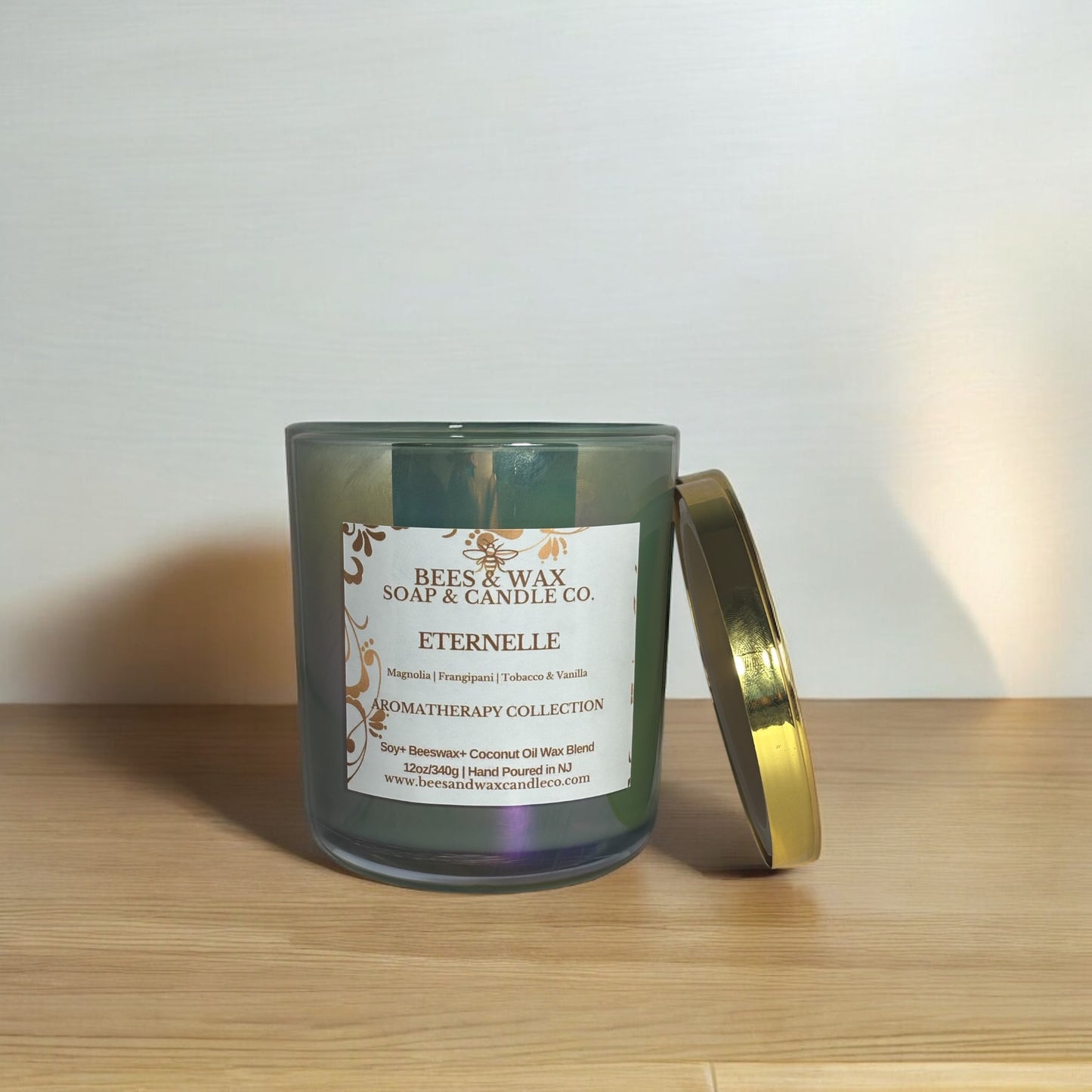 eternelle aromatherapy candles | 12 oz. beeswax candle | magnolia, Frangipani, tobacco & vanilla