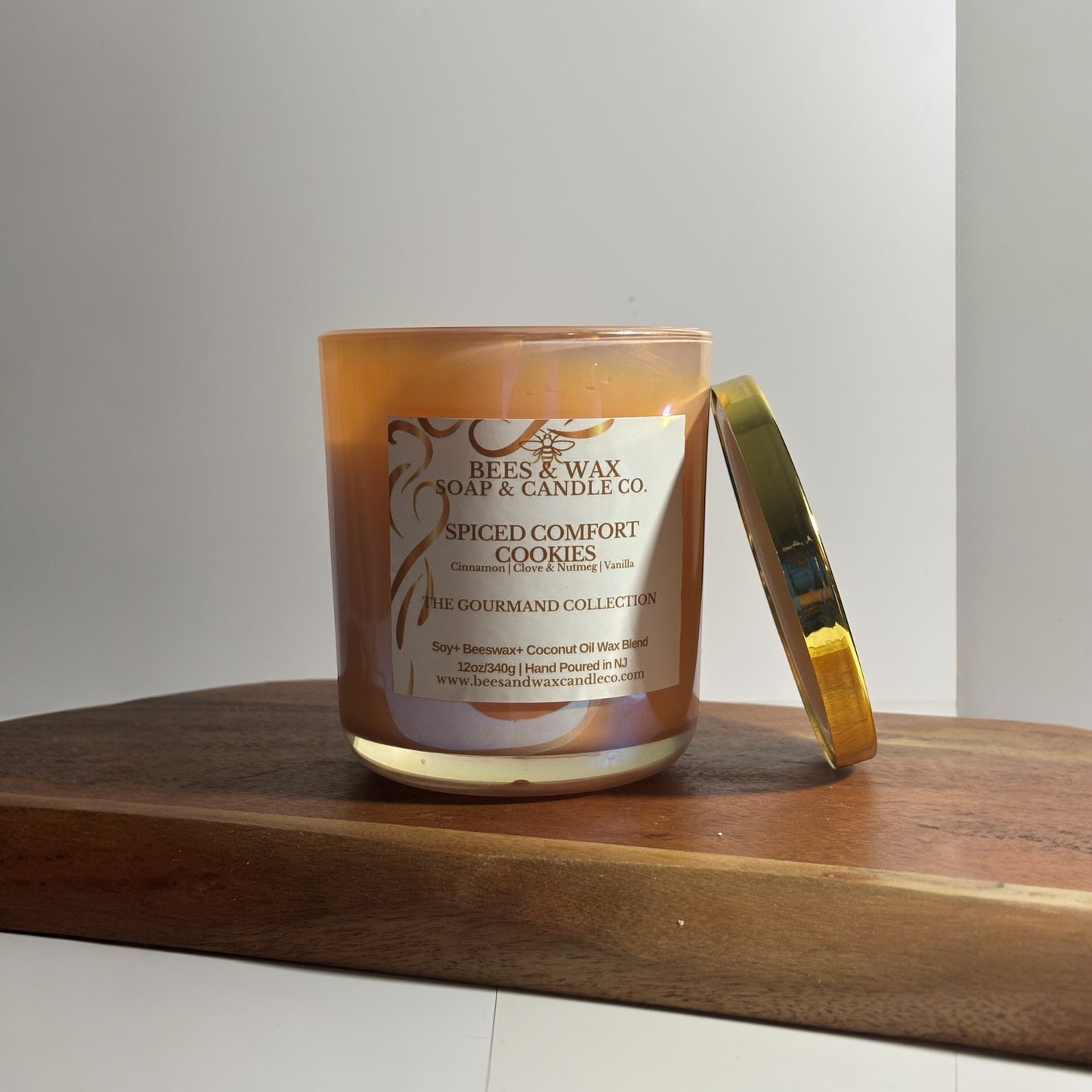 spiced comfort cookies gourmand candles | wooden wick | cinnamon, clove, nutmeg and vanilla