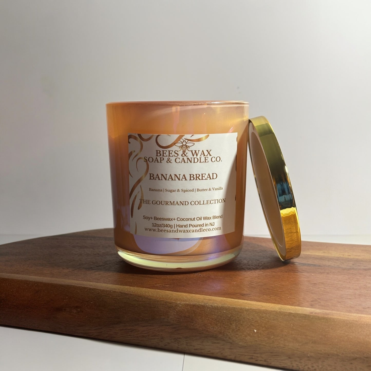 banana bread gourmand candles | wooden wick | banana, sugar, spiced, butter and vanilla