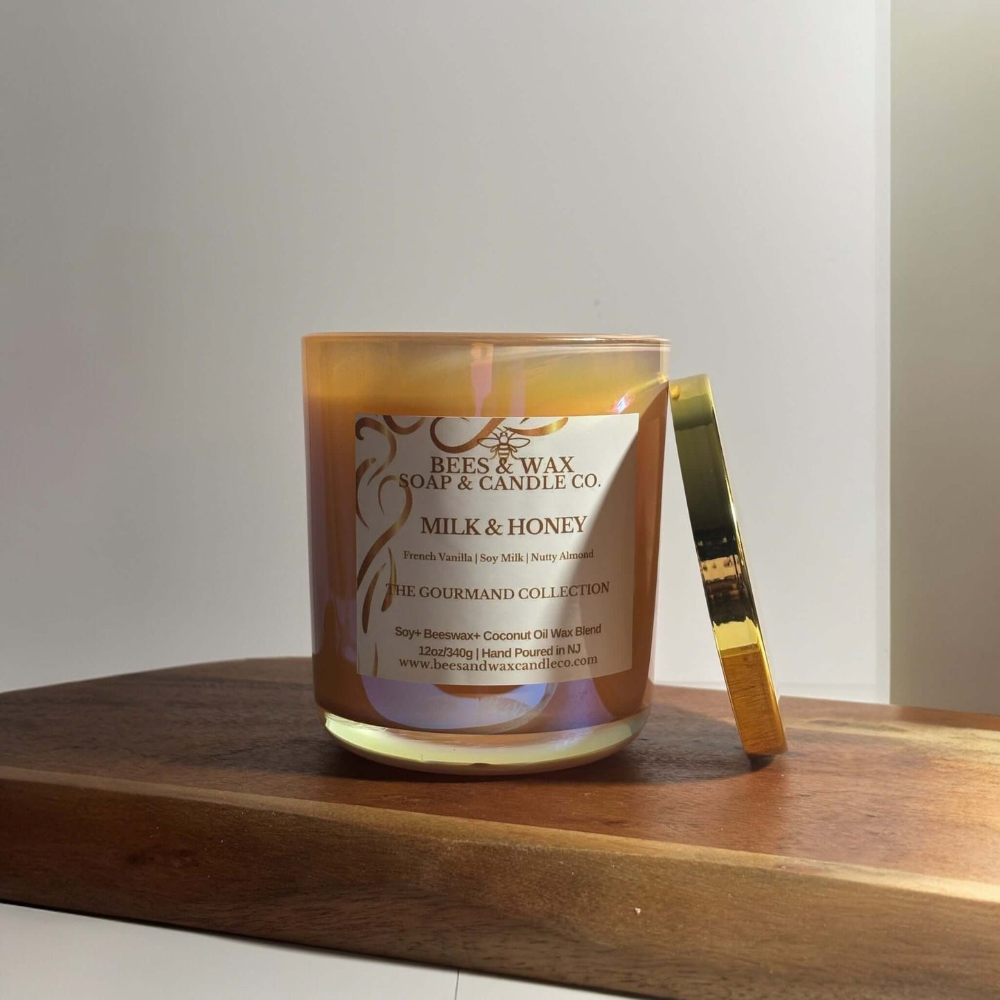 milk and honey gourmand candles | wooden wick | french vanilla, soy milk and nutty almond