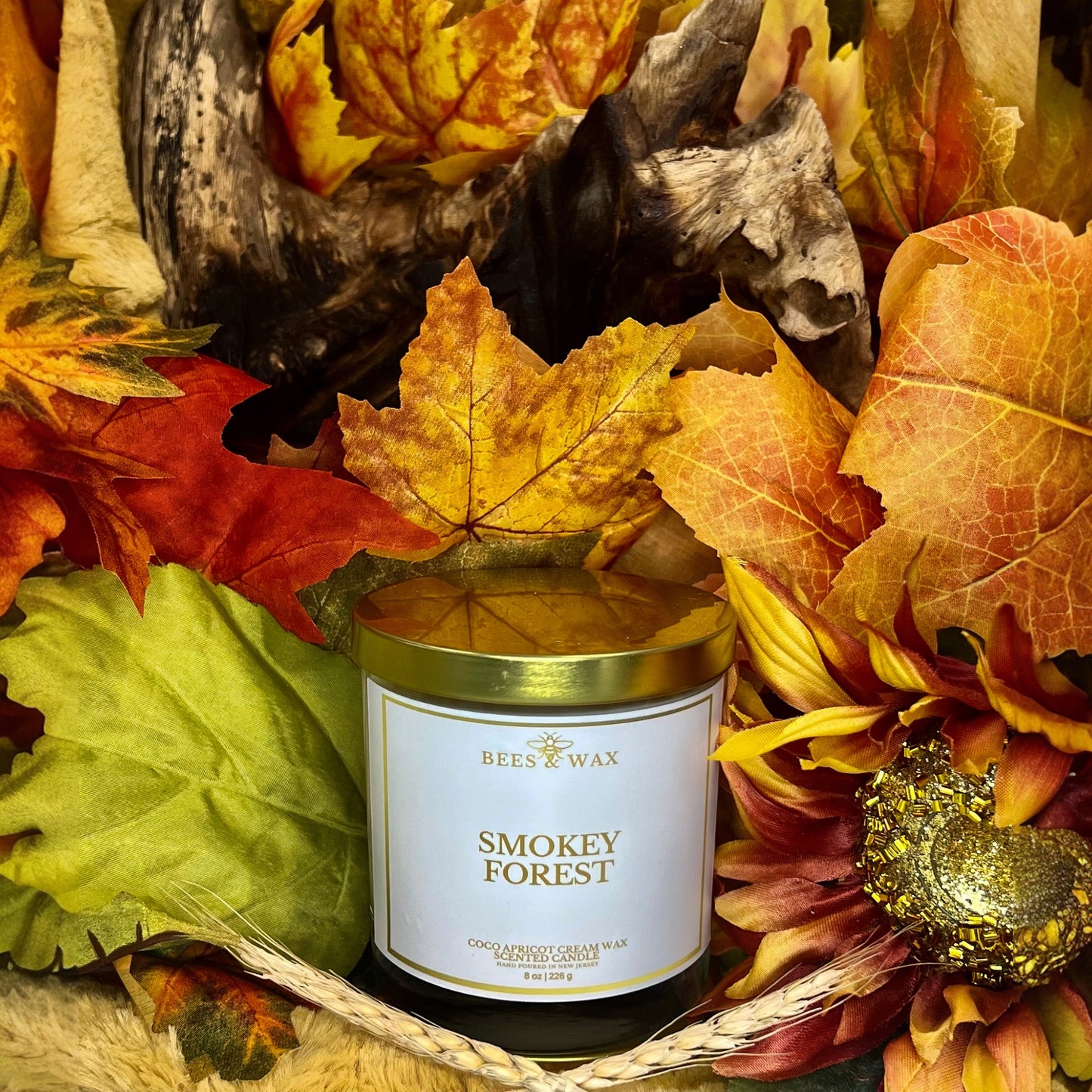 smokey forest | 8 oz wooden wick | palo santo & cedarwood