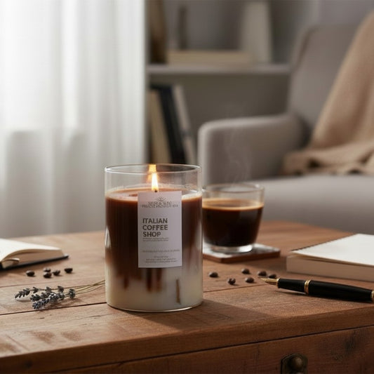 Italian coffee shop 15 oz ice coffee candle| handcrafted realistic ice coffee | made with soy and gel wax