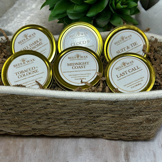 majestic collection | 12 oz travel tin set | candle sample pack