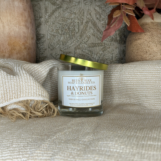 hayrides & donuts | 8 oz wooden wick | fresh apples, warm cider & sugar crystals