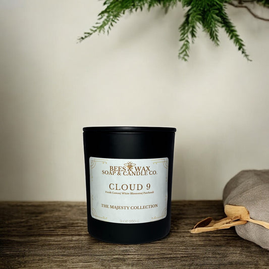 Cloud 9 | 9 oz wooden wick | fresh cotton, white blossoms, cashmere & patchouli