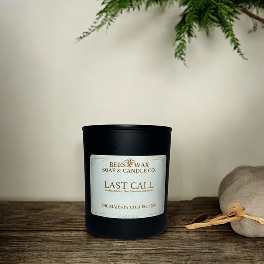 last call | 9 oz wooden wick | golden amber, oud wood, sandalwood, musk