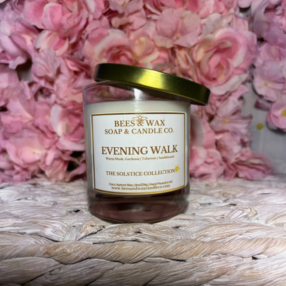 evening walk | 8 oz wooden wick | warm musk, gardenia, tuberose & sandalwood