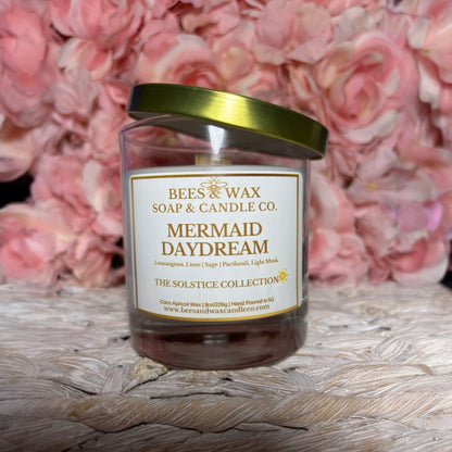 mermaid daydream | 8 oz wooden wick | lemongrass, sage & patchouli