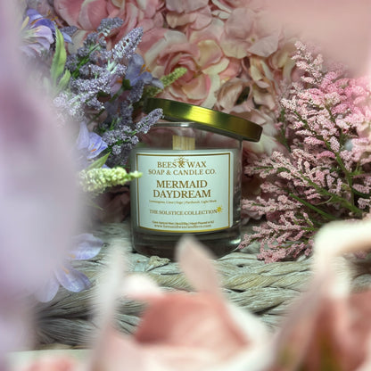 mermaid daydream | 8 oz wooden wick | lemongrass, sage & patchouli