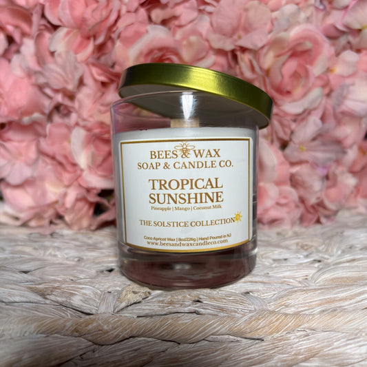 tropical sunshine | 8 oz wooden wick | pineapple, mango & coconut milk
