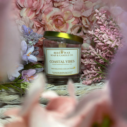 coastal vibes | 8 oz wooden wick | sea salt, sandalwood & dark musk