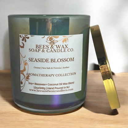 seaside blossom | 12 oz. beeswax candle | pure ozone, sea salt, freesia & amber.