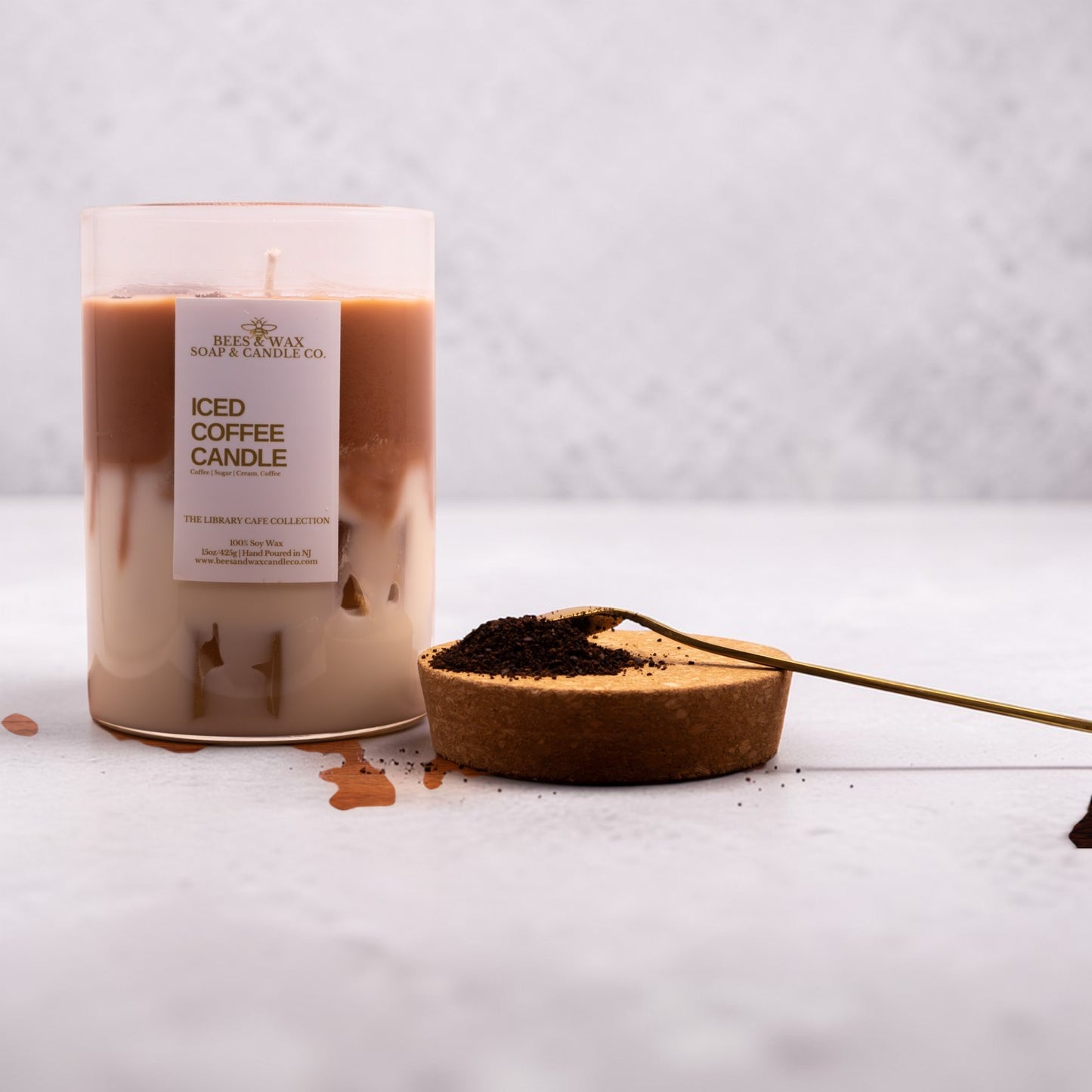 iced coffee candle 15 oz ice coffee | handcrafted realistic ice coffee | made with soy and gel wax