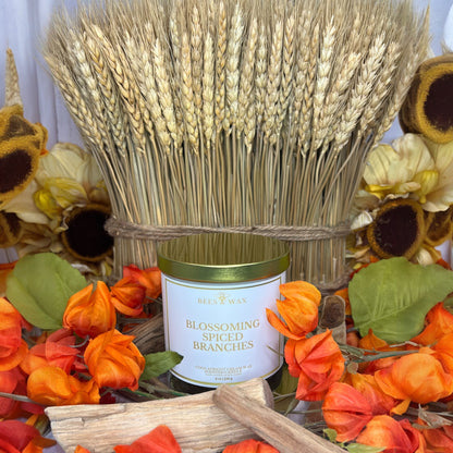 blossoming spiced branches | 8 oz wooden wick | jasmine, cinnamon & patchouli