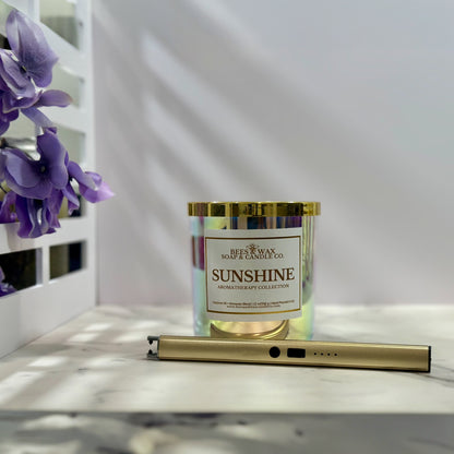 sunshine aromatherapy candles | 12 oz. beeswax candle | pure tea tree &amp; lemon essential oils