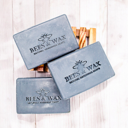 activated charcoal | natural handcrafted body soap bar | lavender + tea tree