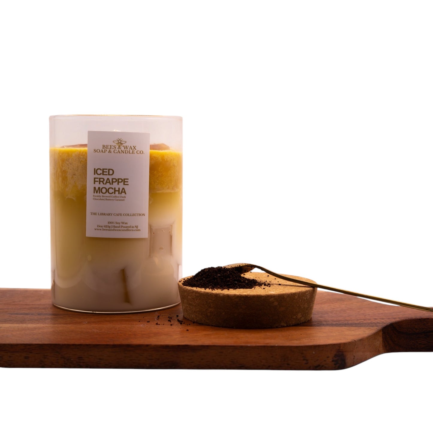 iced frappe mocha 15 oz ice coffee candle| handcrafted realistic ice coffee | made with soy and gel wax