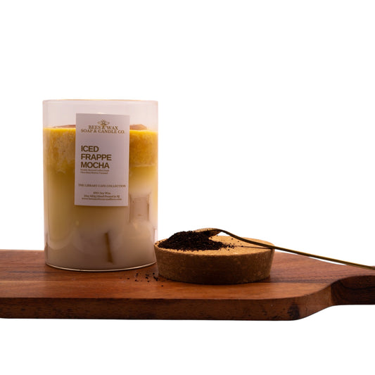 iced frappe mocha 15 oz ice coffee candle| handcrafted realistic ice coffee | made with soy and gel wax