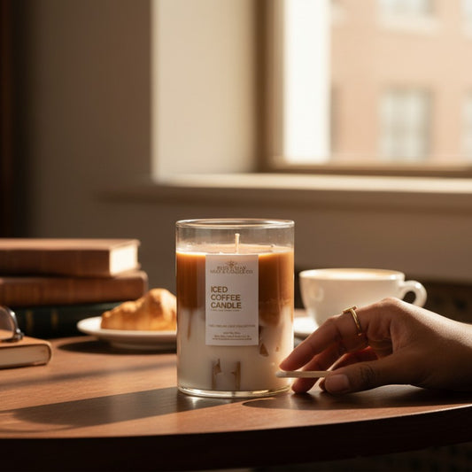 iced coffee candle 15 oz ice coffee | handcrafted realistic ice coffee | made with soy and gel wax