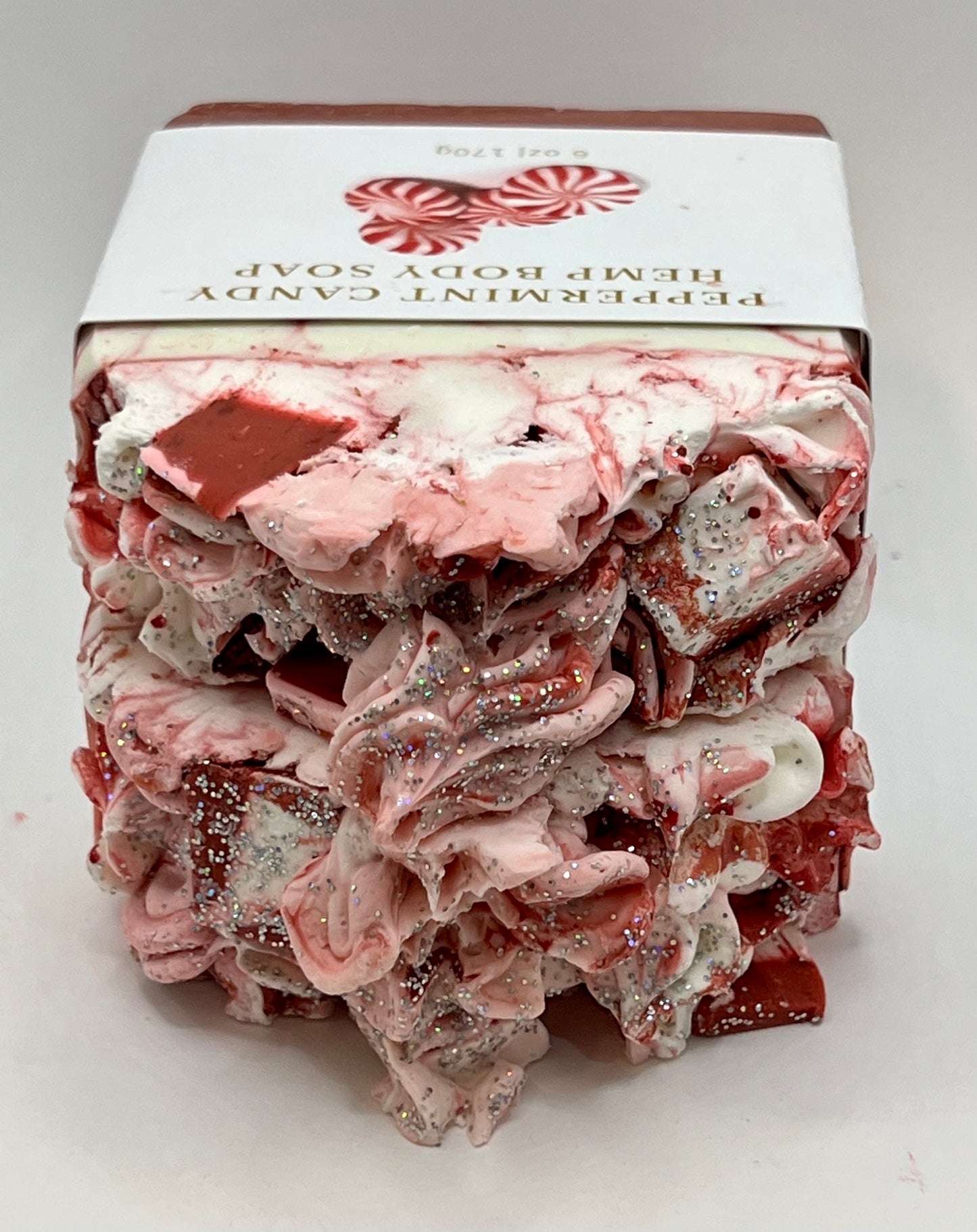 Peppermint Candy-Hemp Frosted Soap